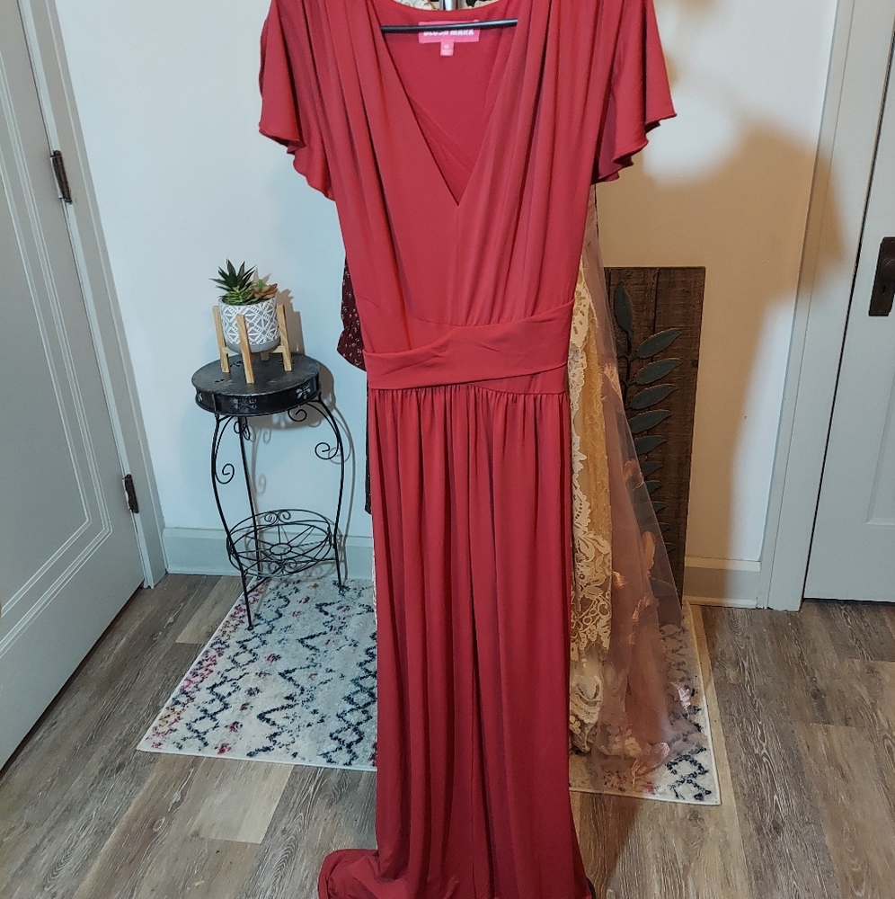 Blush Mark Burgundy Maxi Dress